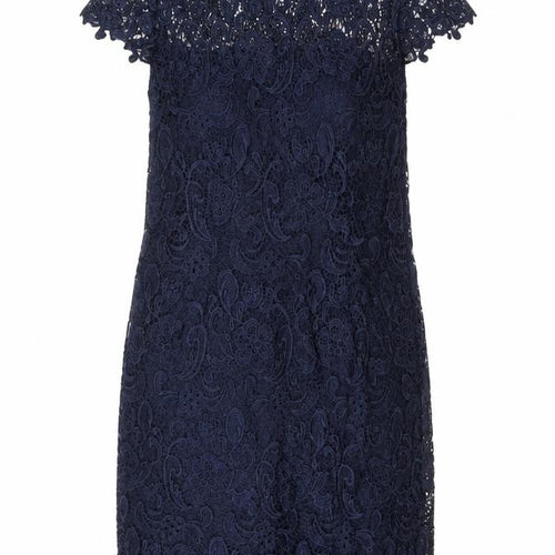 Stenay Women Blue Lace Sheath Cocktail Dress Size 12
