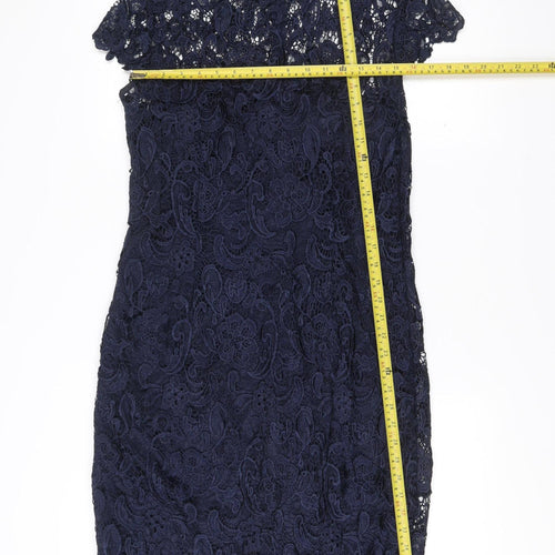 Stenay Women Blue Lace Sheath Cocktail Dress Size 12