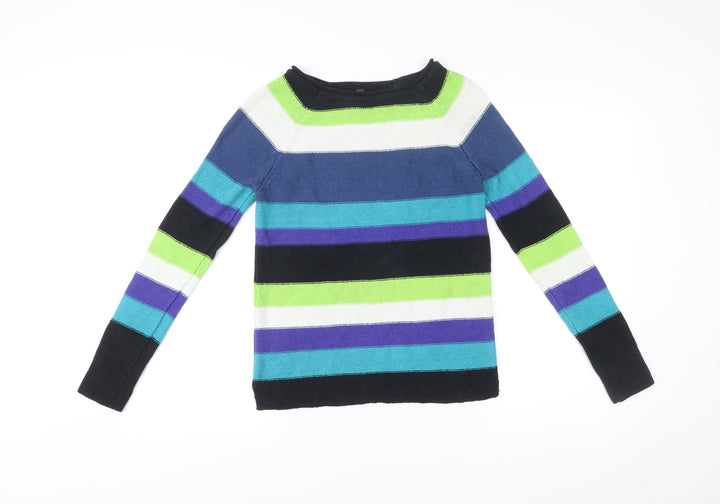 Chaps Women’s Multicoloured Striped Pullover Jumper Size S Boat Neck