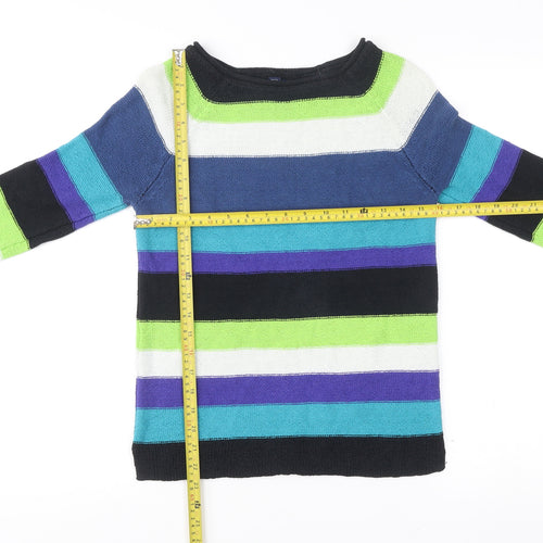 Chaps Women’s Multicoloured Striped Pullover Jumper Size S Boat Neck