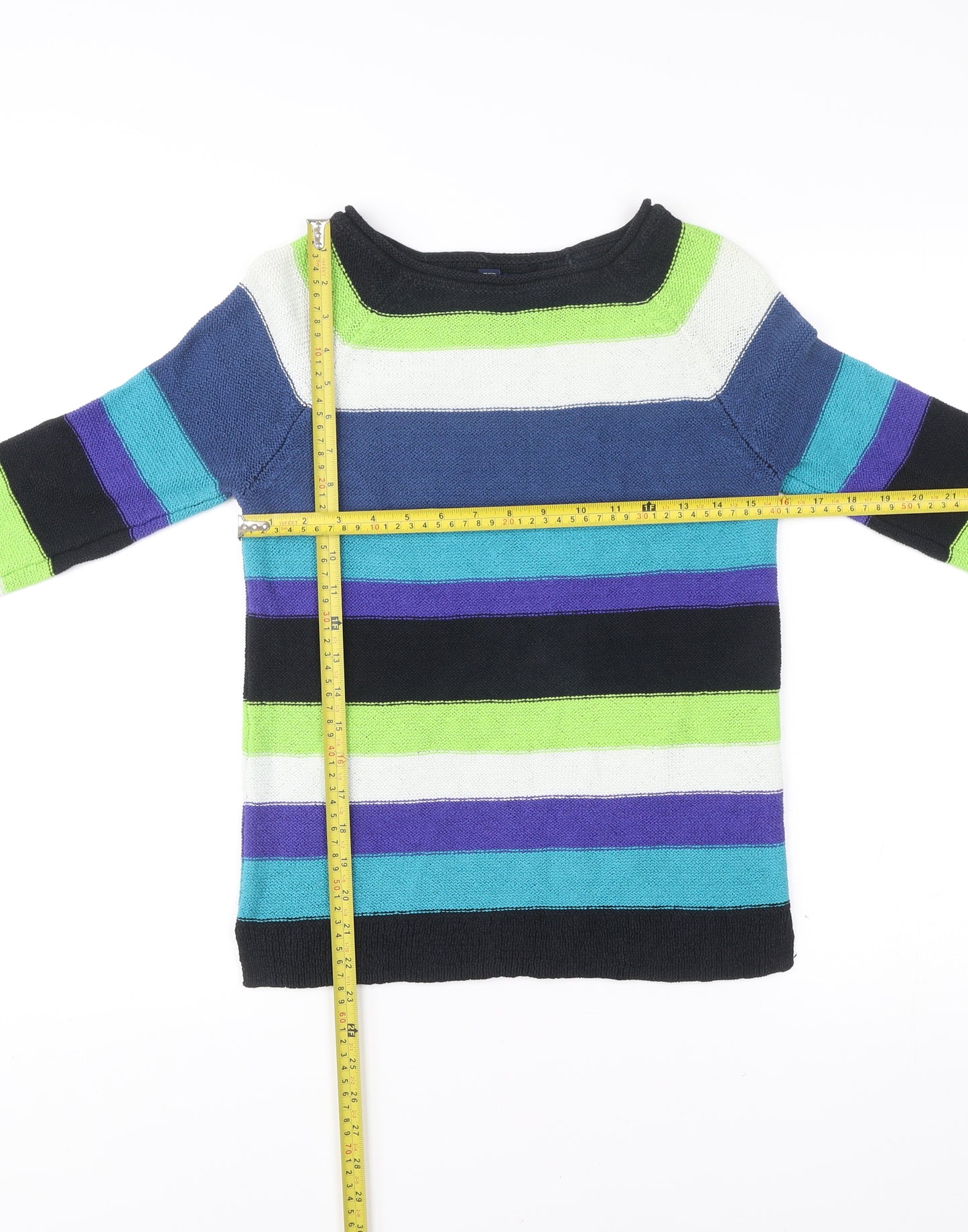 Chaps Women’s Multicoloured Striped Pullover Jumper Size S Boat Neck