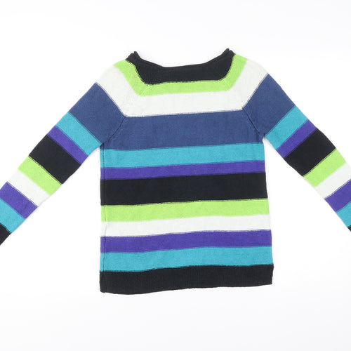 Chaps Women’s Multicoloured Striped Pullover Jumper Size S Boat Neck