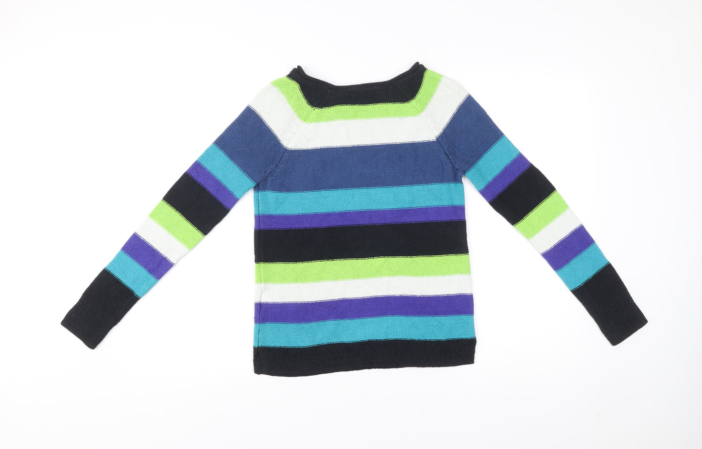 Chaps Women’s Multicoloured Striped Pullover Jumper Size S Boat Neck