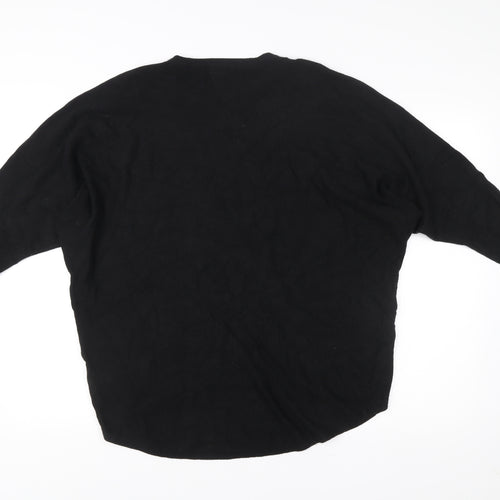 Roman Women’s Black Studded Star Jumper M Crew Neck Long Sleeve Knit