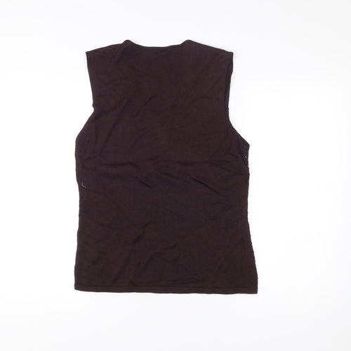 Planet Womens Brown Sleeveless Knit Tank Top Size L V-Neck