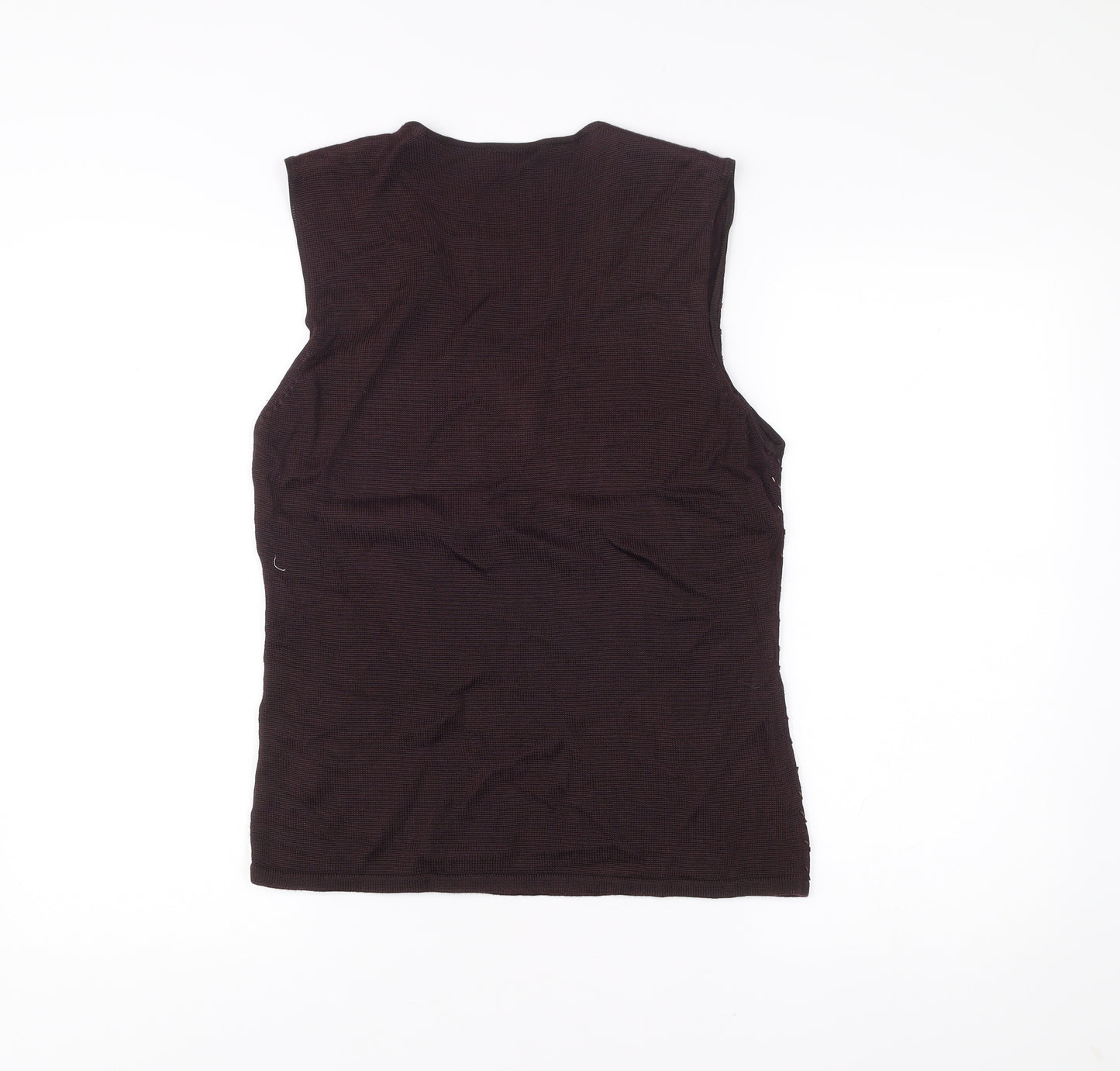 Planet Womens Brown Sleeveless Knit Tank Top Size L V-Neck