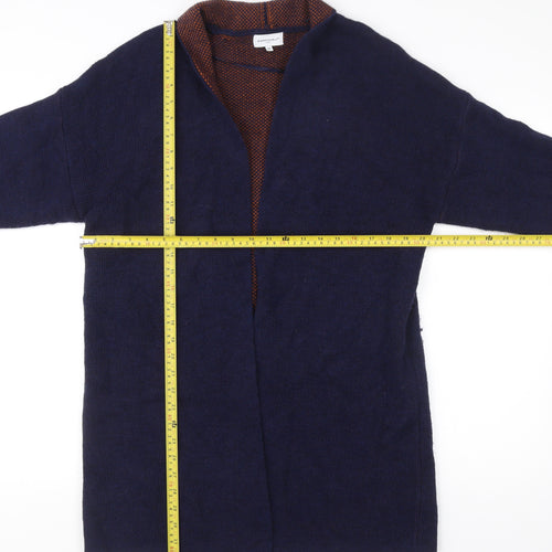 Bianco & Blu Men’s Blue Wool Acrylic Cardigan M Open Knit Long Sleeve