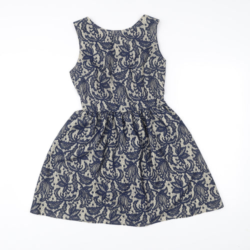 Atmosphere Women’s Blue Floral Lace Fit & Flare Sleeveless Dress UK 12