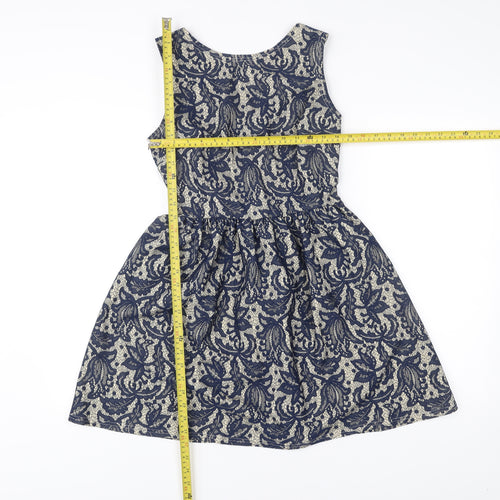 Atmosphere Women’s Blue Floral Lace Fit & Flare Sleeveless Dress UK 12