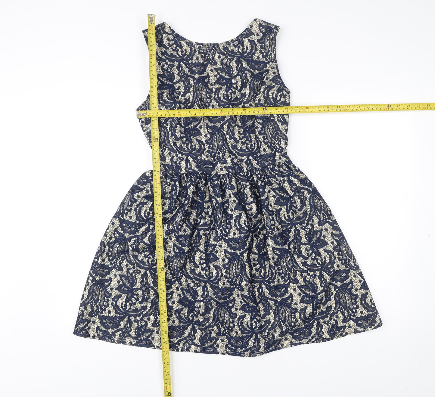 Atmosphere Women’s Blue Floral Lace Fit & Flare Sleeveless Dress UK 12