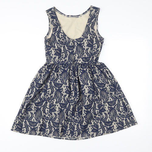 Atmosphere Women’s Blue Floral Lace Fit & Flare Sleeveless Dress UK 12