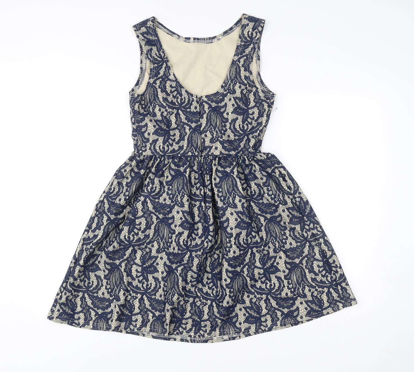 Atmosphere Women’s Blue Floral Lace Fit & Flare Sleeveless Dress UK 12