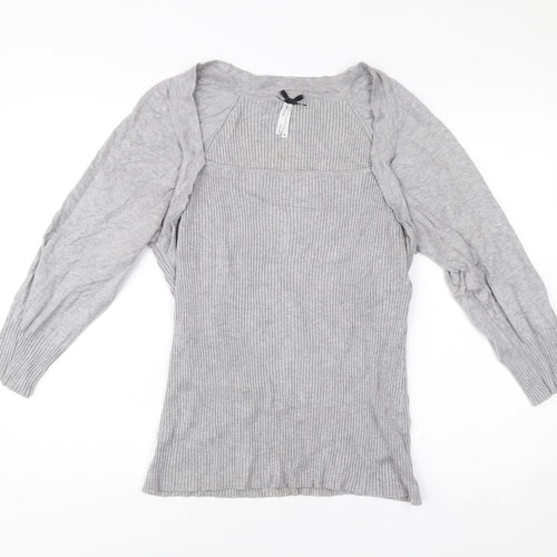 Next Womens Grey Size 20 Pullover Jumper Long Sleeve Knitwear