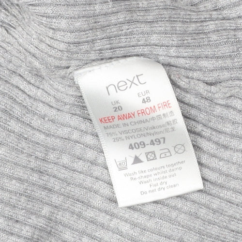 Next Womens Grey Size 20 Pullover Jumper Long Sleeve Knitwear