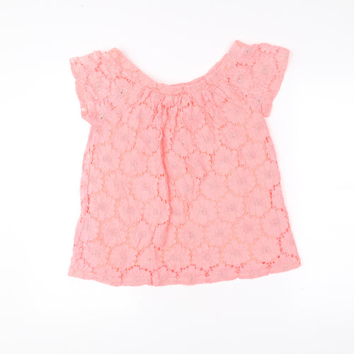 Peacocks Womens Pink Lace Floral Blouse Size 10 Summer Top