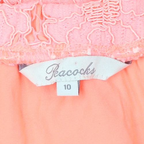 Peacocks Womens Pink Lace Floral Blouse Size 10 Summer Top