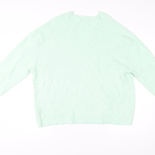 Marks and Spencer Womens Green XL V-Neck Pullover Jumper