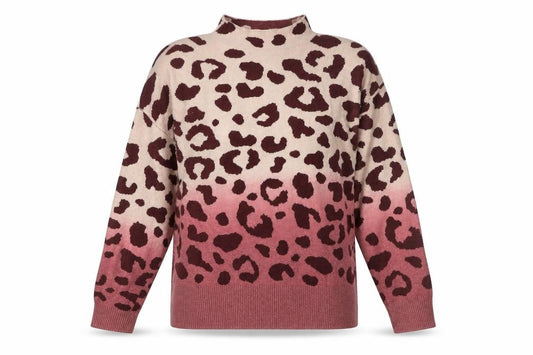 Front view of Next Women’s Multicoloured Leopard Print Mock Neck Jumper, size S