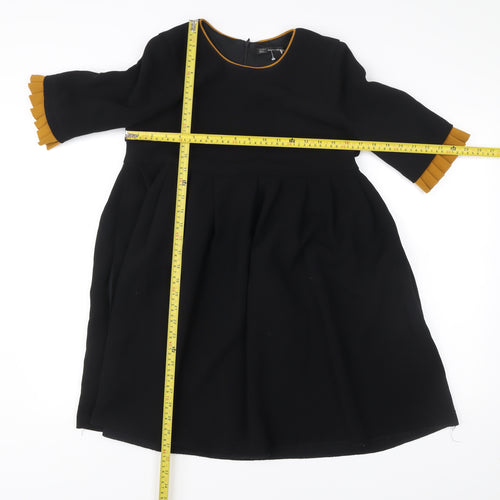 Zara Women's Black A-Line Knee Length Dress Size 8