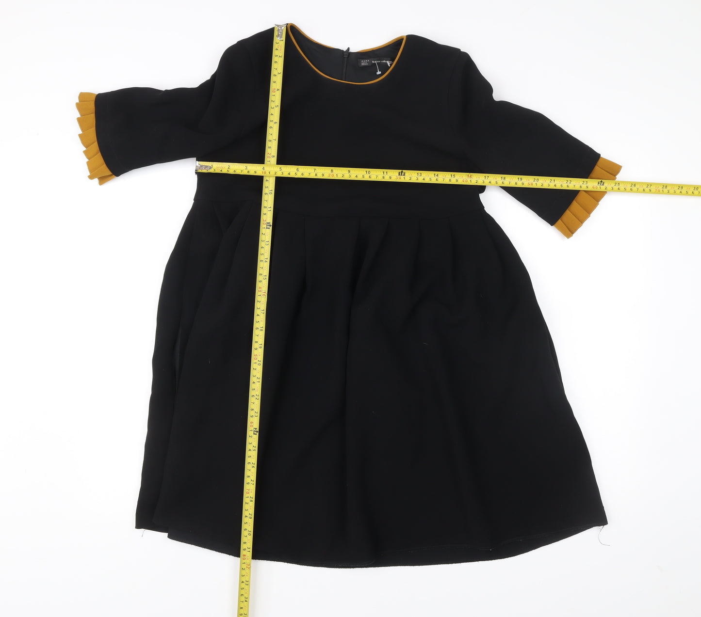 Zara Women's Black A-Line Knee Length Dress Size 8