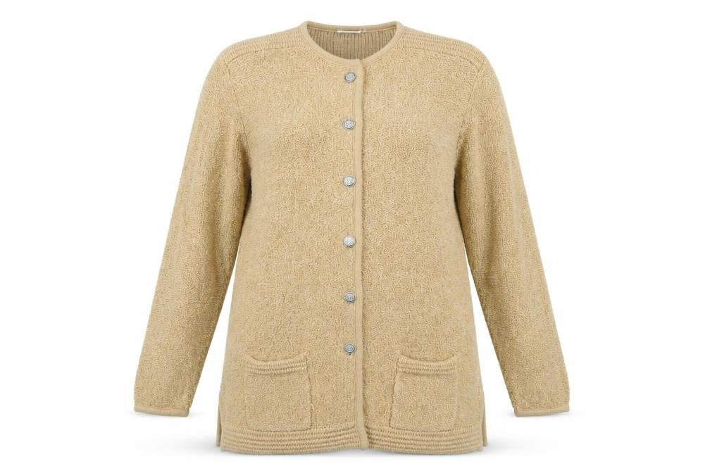 Front view of Classics First Avenue Women’s Beige Knit Coatigan, size L