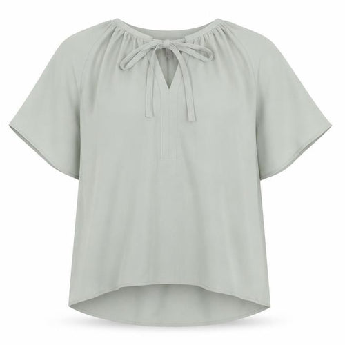 H&M Women’s Green Blouse Size 12 Short Sleeve Tunic Style
