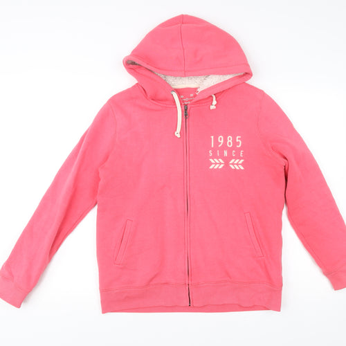 Cache Cache Women’s Pink Full Zip Hoodie Size 8 Cheerleader Print