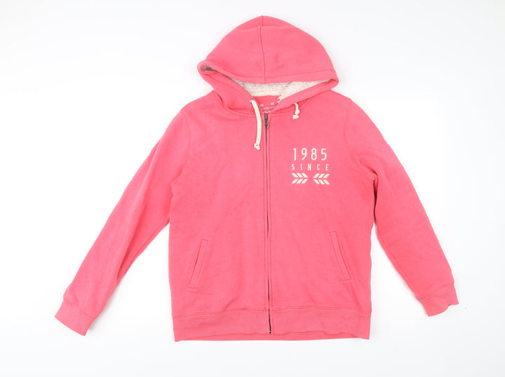 Cache Cache Women’s Pink Full Zip Hoodie Size 8 Cheerleader Print