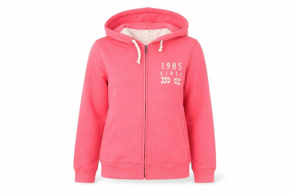 Cache Cache Women’s Pink Full Zip Hoodie Size 8 Cheerleader Print