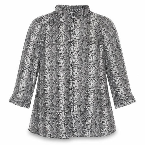 Papaya Womens Grey Animal Print Tunic Blouse Size 18 Long Sleeve