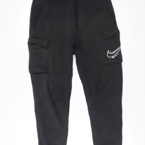 Nike Men’s Black Joggers S Regular Fit Fleece Sports Trousers