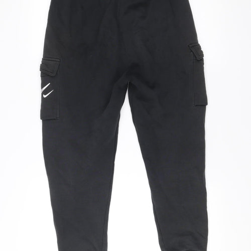 Nike Men’s Black Joggers S Regular Fit Fleece Sports Trousers