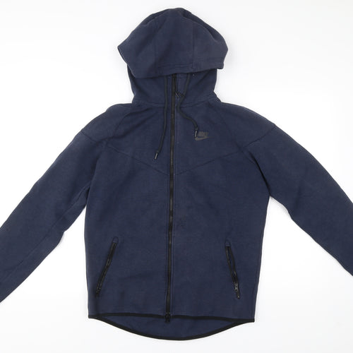 Nike Men’s Blue Full Zip Hoodie Size M Regular Fit Cotton Blend