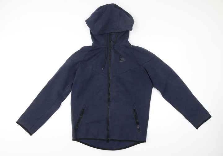 Nike Men’s Blue Full Zip Hoodie Size M Regular Fit Cotton Blend