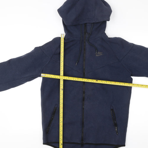 Nike Men’s Blue Full Zip Hoodie Size M Regular Fit Cotton Blend