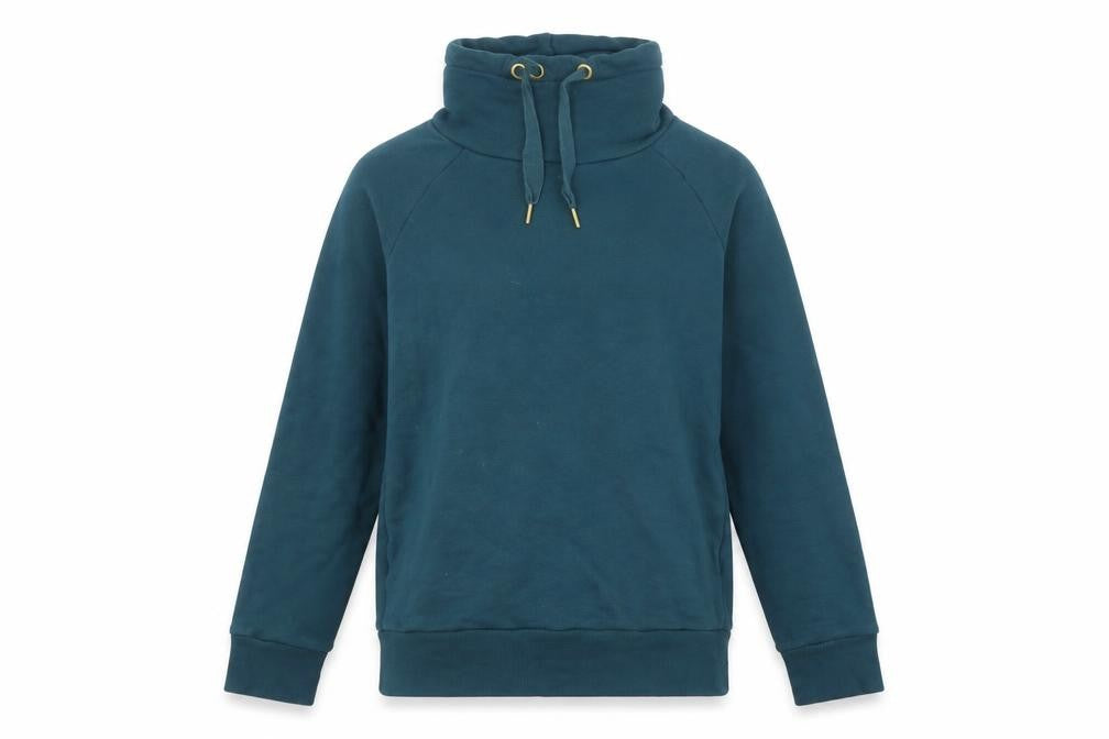 Front view of Editor's Cut Women's Blue Cotton Pullover Sweatshirt UK 12