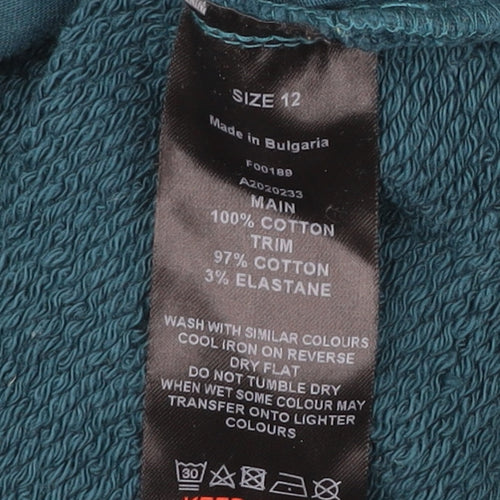 Editor's Cut Women's Blue Cotton Pullover Sweatshirt UK 12