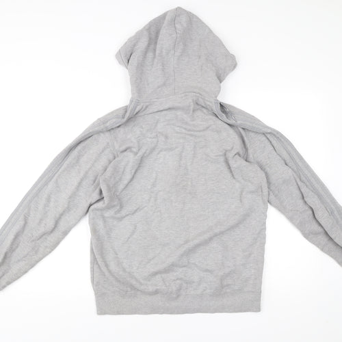 Adidas Mens Grey Full Zip Hoodie Sweatshirt M Regular Fit Sportswear