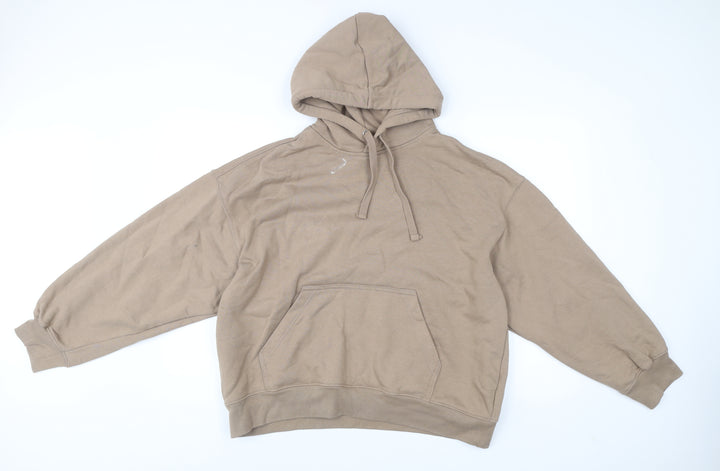 H&M Men’s Beige Pullover Hoodie Size M Cotton Regular Fit