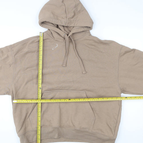 H&M Men’s Beige Pullover Hoodie Size M Cotton Regular Fit