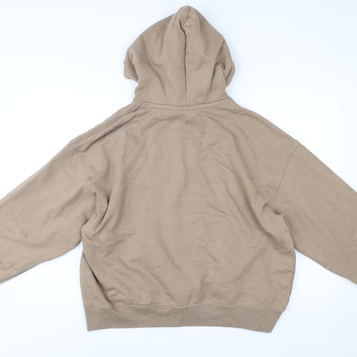 H&M Men’s Beige Pullover Hoodie Size M Cotton Regular Fit