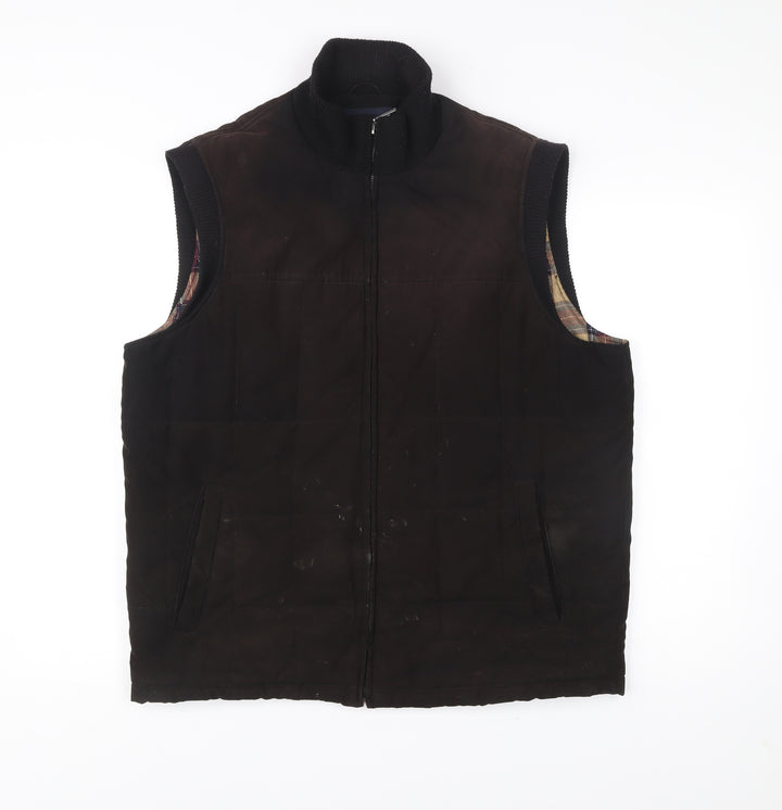 Bosideng Mens Brown Cotton Waistcoat Bodywarmer Jacket L
