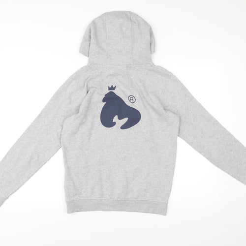Money Boys Grey Pullover Hoodie 14-15 Years Logo Print Cotton Blend