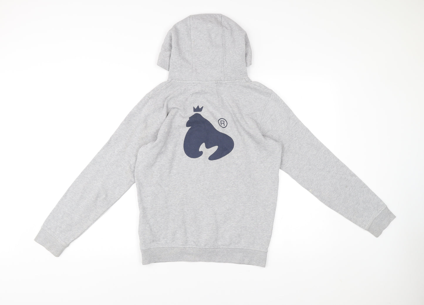 Money Boys Grey Pullover Hoodie 14-15 Years Logo Print Cotton Blend