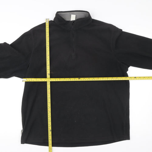 Decathlon Mens Black 2XL Pullover Fleece Sweatshirt Half Zip