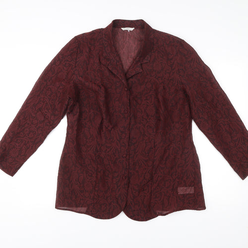 Marks and Spencer St Michael Womens Red Paisley Blazer UK 18