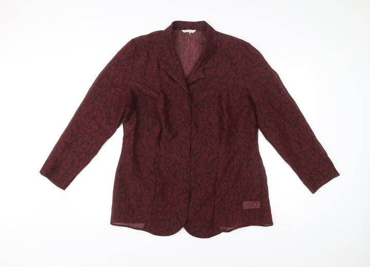 Marks and Spencer St Michael Womens Red Paisley Blazer UK 18