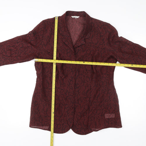 Marks and Spencer St Michael Womens Red Paisley Blazer UK 18