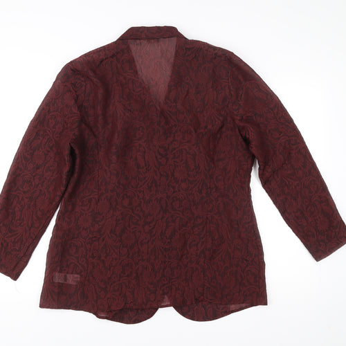 Marks and Spencer St Michael Womens Red Paisley Blazer UK 18