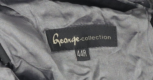 George Collection Men's Black Wool Blazer 44R Regular Fit Jacket